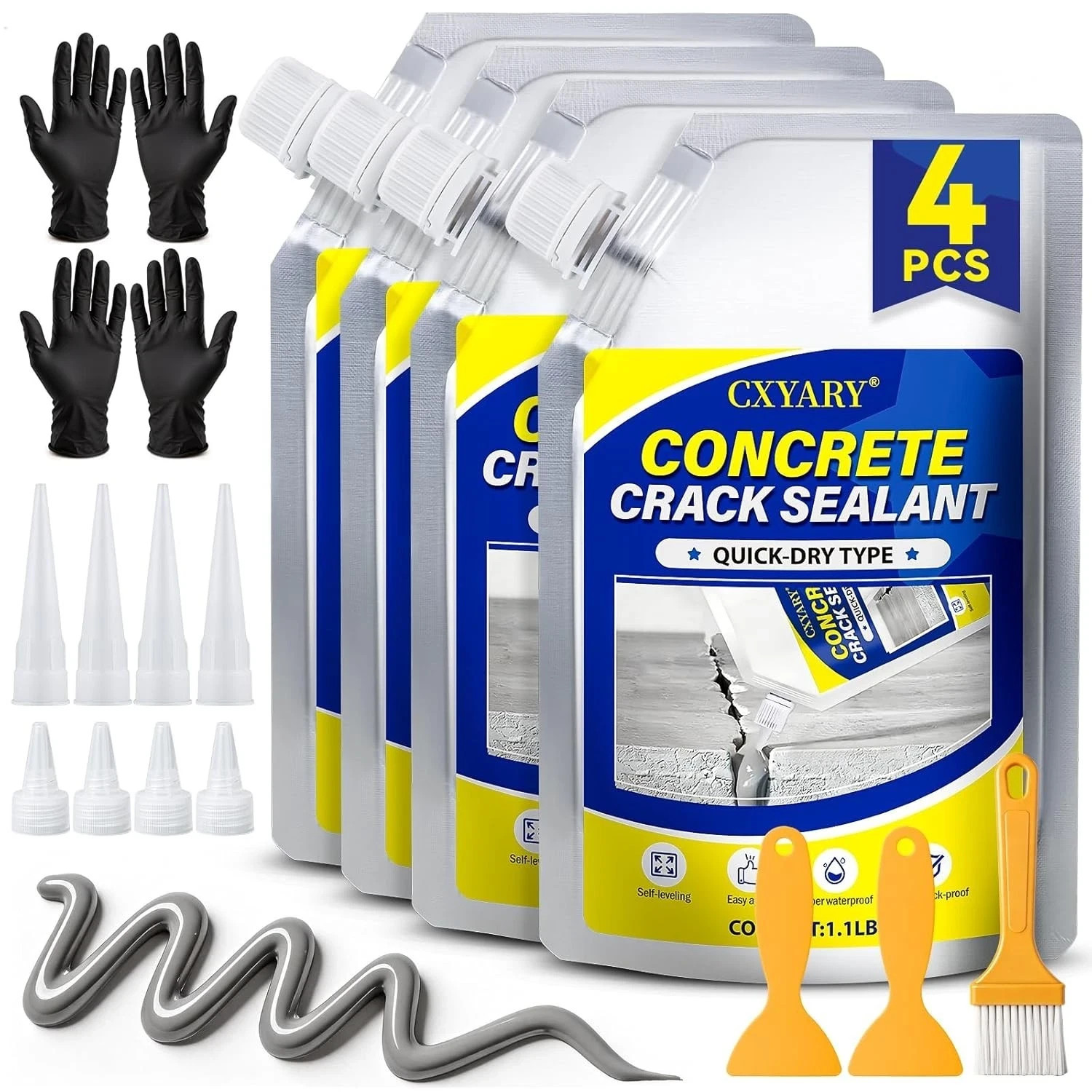 Concrete Crack Filler, High Elasticity Self Leveling Cement Magic Crack Filler f Concrete Crack Filler, High Elasticity Self Leveling Cement Magic Crack Filler f