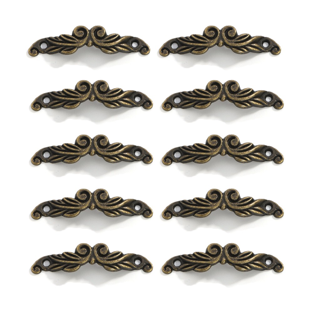10 Pcs Antique Brass Decorative Pull Handle for Mini Jewelry Box Drawer Cabinet