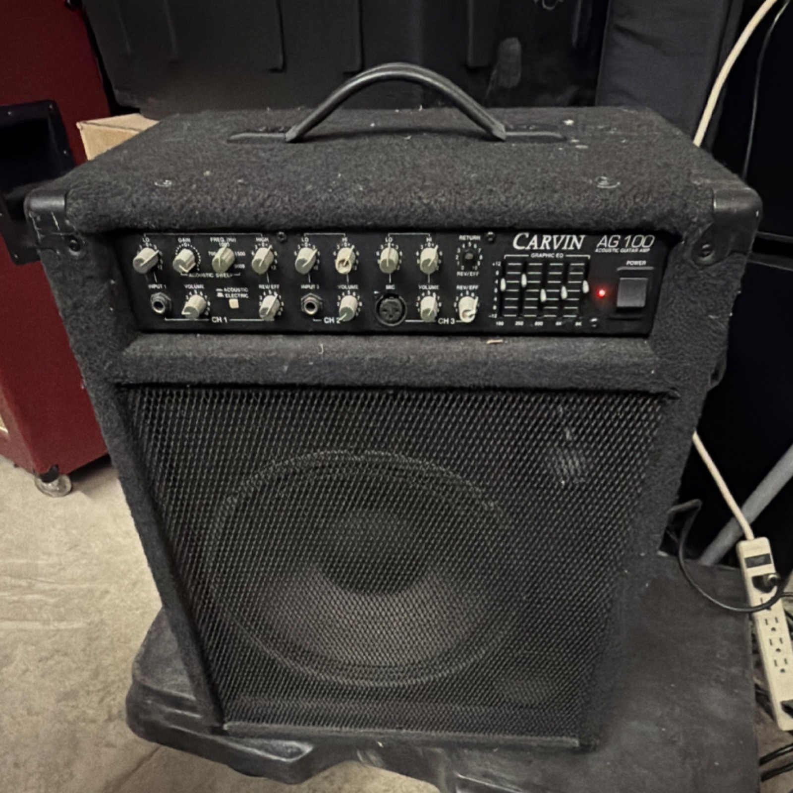 Carvin AG 100 Guitar Amplifier 100W SolidState 3-Ch 1Spkr 8 Ohm Acoustic Carvin AG 100 Guitar Amplifier 100W SolidState 3-Ch 1Spkr 8 Ohm Acoustic