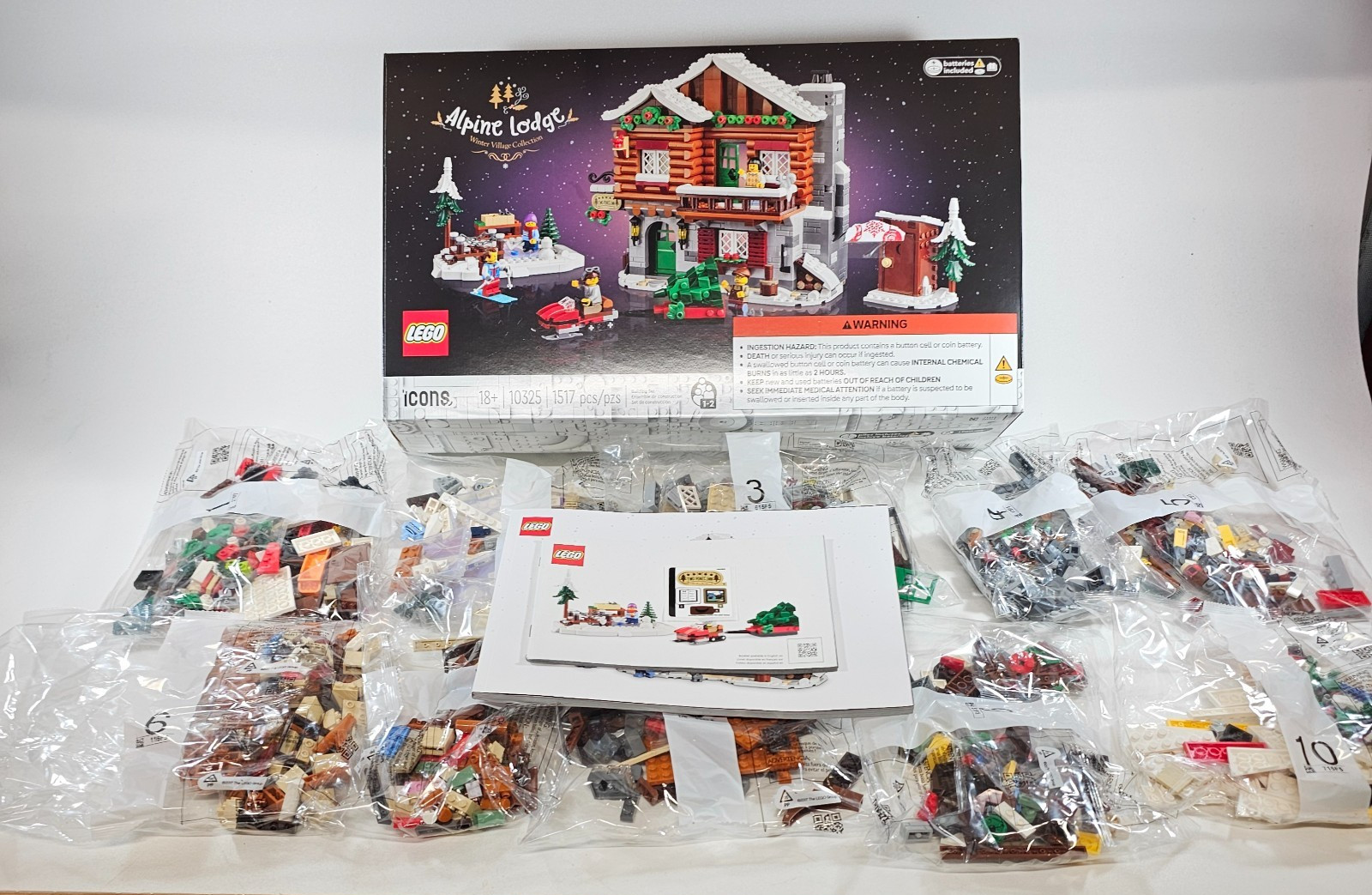 LEGO Icons 10325 Alpine Lodge Winter Village 1517 pcs Open Box Incomplete