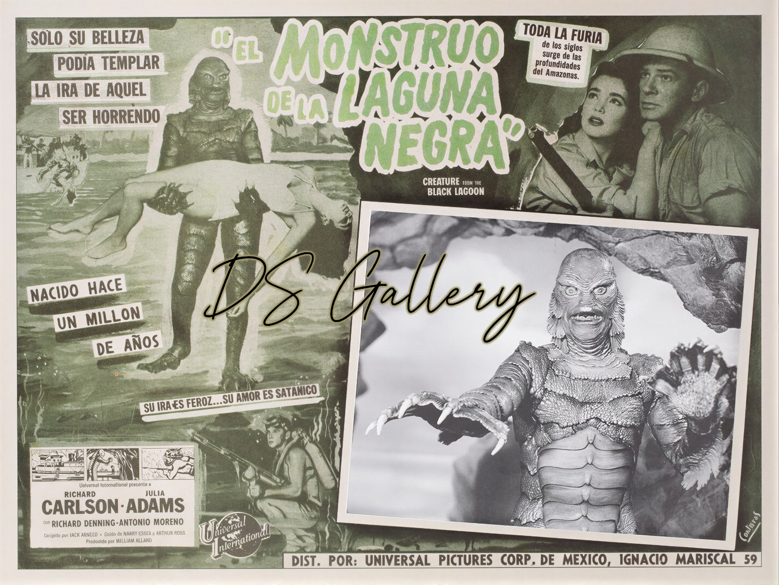 1954 Creature from the Black Lagoon Mexican Lobby Card Reprint - 3 Versions 8x10 1954 Creature from the Black Lagoon Mexican Lobby Card Reprint - 3 Versions 8x10