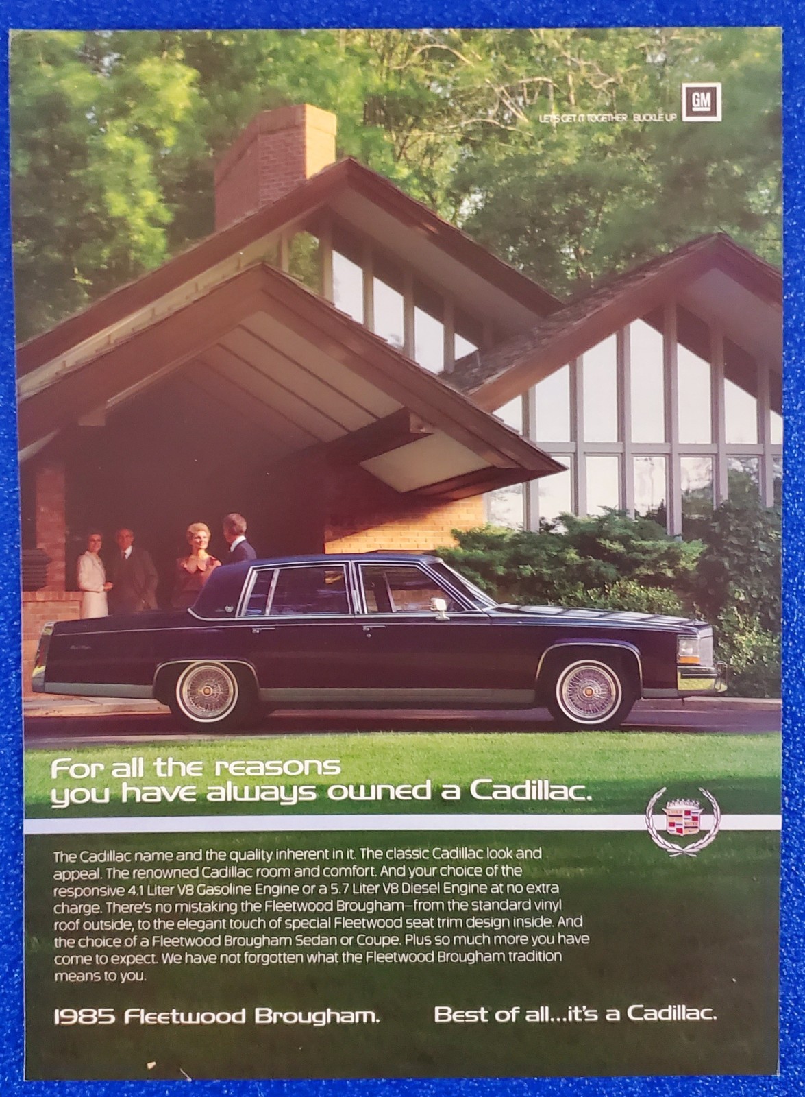 1985 CADILLAC FLEETWOOD BROUGHAM CLASSIC ORIGINAL PRINT AD GENERAL MOTORS ICON