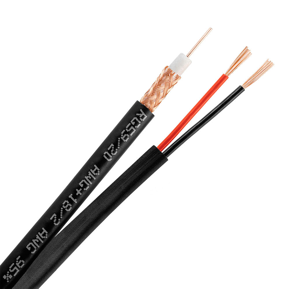 RG59 Coaxial Cable Siamese 20AWG+ 18/2 Power BULK Wire for CCTV Security Camera RG59 Coaxial Cable Siamese 20AWG+ 18/2 Power BULK Wire for CCTV Security Camera