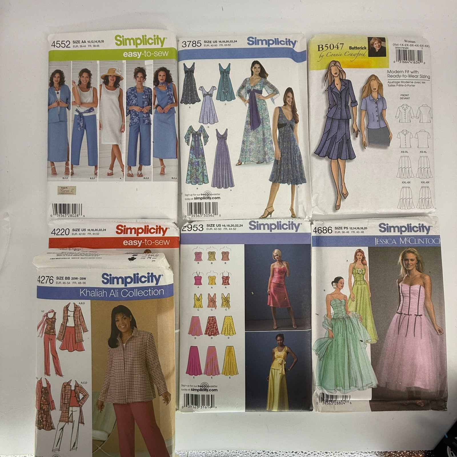 7 LOT Simplicity 4552-3785-B5047-4276-4220-2953-4686-2953 Dresses Women
