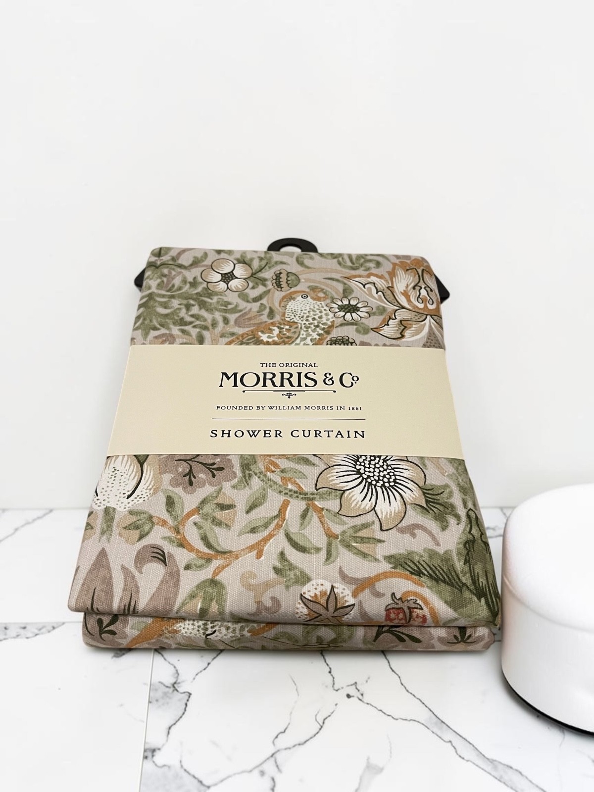 Morris & Co Strawberry Thief 72x72 Shower Curtain Cotton Blend New Tags
