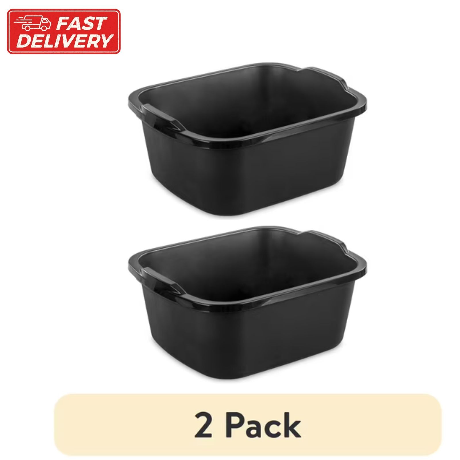 2 pack Sterilite 18 Qt. Dishpan, Multi-Purpose Plastic Wash Tub, Kitchen, Sink