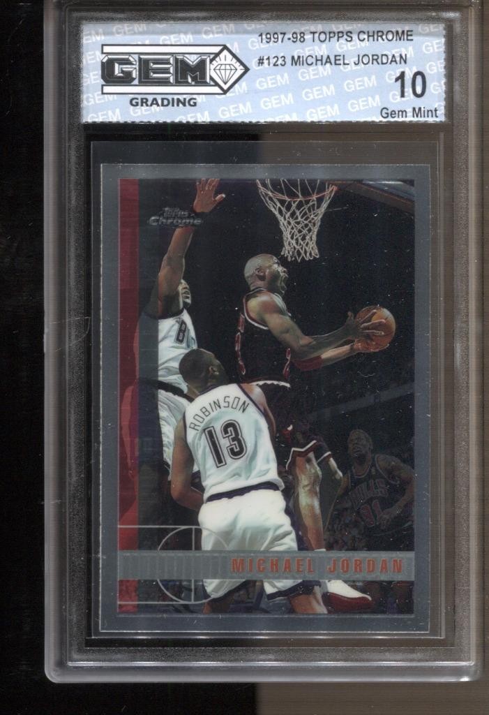 1997-98 Michael Jordan Topps Chrome #123 Gem Mint 10 Chicago Bulls GOAT HOF MVP