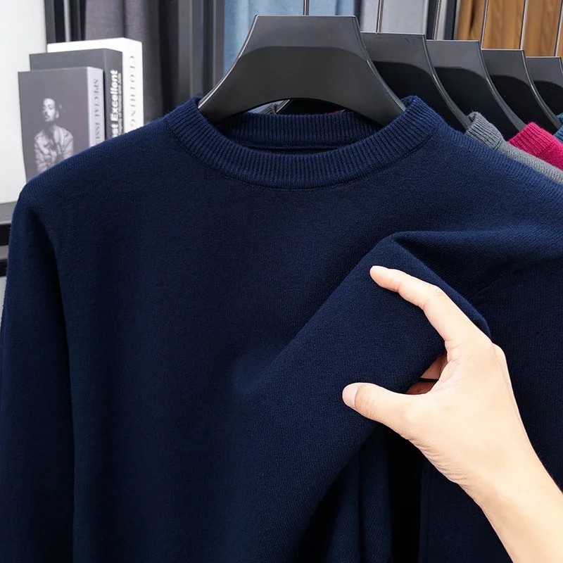 Men\'s Crewneck Knit Sweater Long Sleeve Casual Pullover Fall Winter Soft Top
