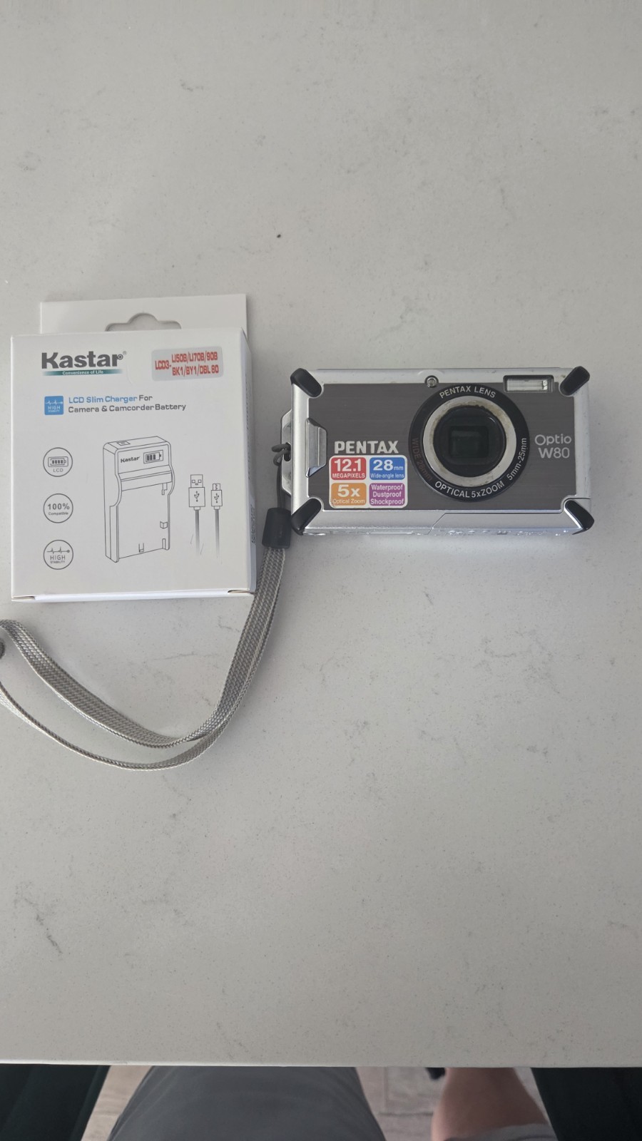 Pentax Optio W80 Waterproof Rugged 12MP Digital Camera + Battery Charger Tested Pentax Optio W80 Waterproof Rugged 12MP Digital Camera + Battery Charger Tested