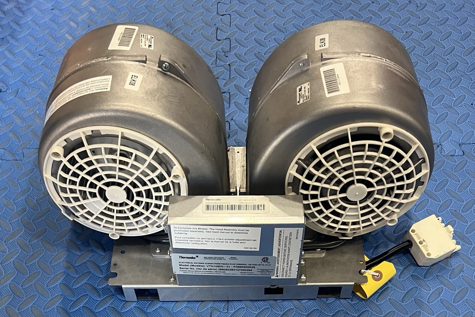 THERMADOR 1000cfm INTERNAL BLOWER #VTN1080N FOR HOOD VENTS, C-pics & desc THERMADOR 1000cfm INTERNAL BLOWER #VTN1080N FOR HOOD VENTS, C-pics & desc