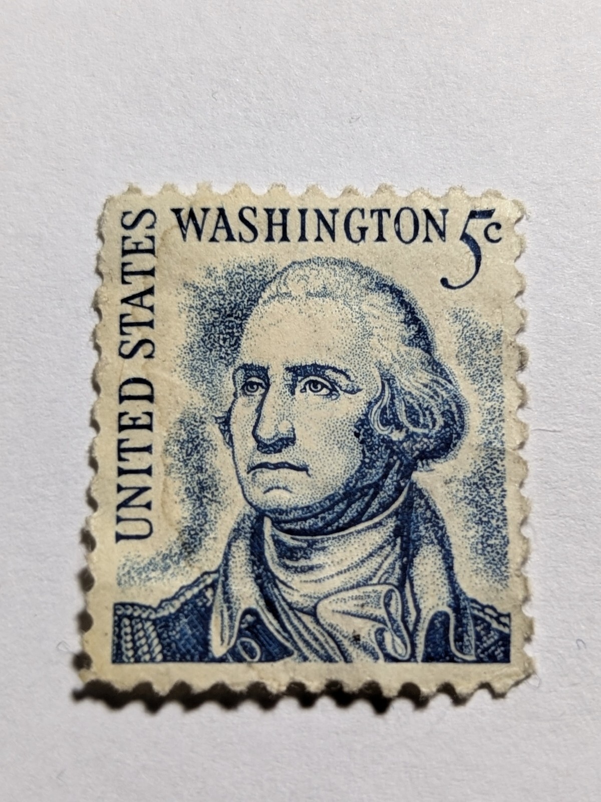 1967 George Washington Five Cent Blue United States Postage Stamp 1967 George Washington Five Cent Blue United States Postage Stamp