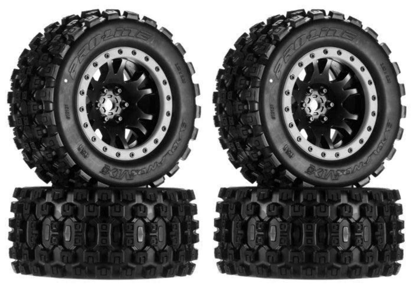 Pro-Line 10131-13 Badlands MX43 Pro-Loc Mounted Tires / Wheels (4) X-Maxx XMAXX