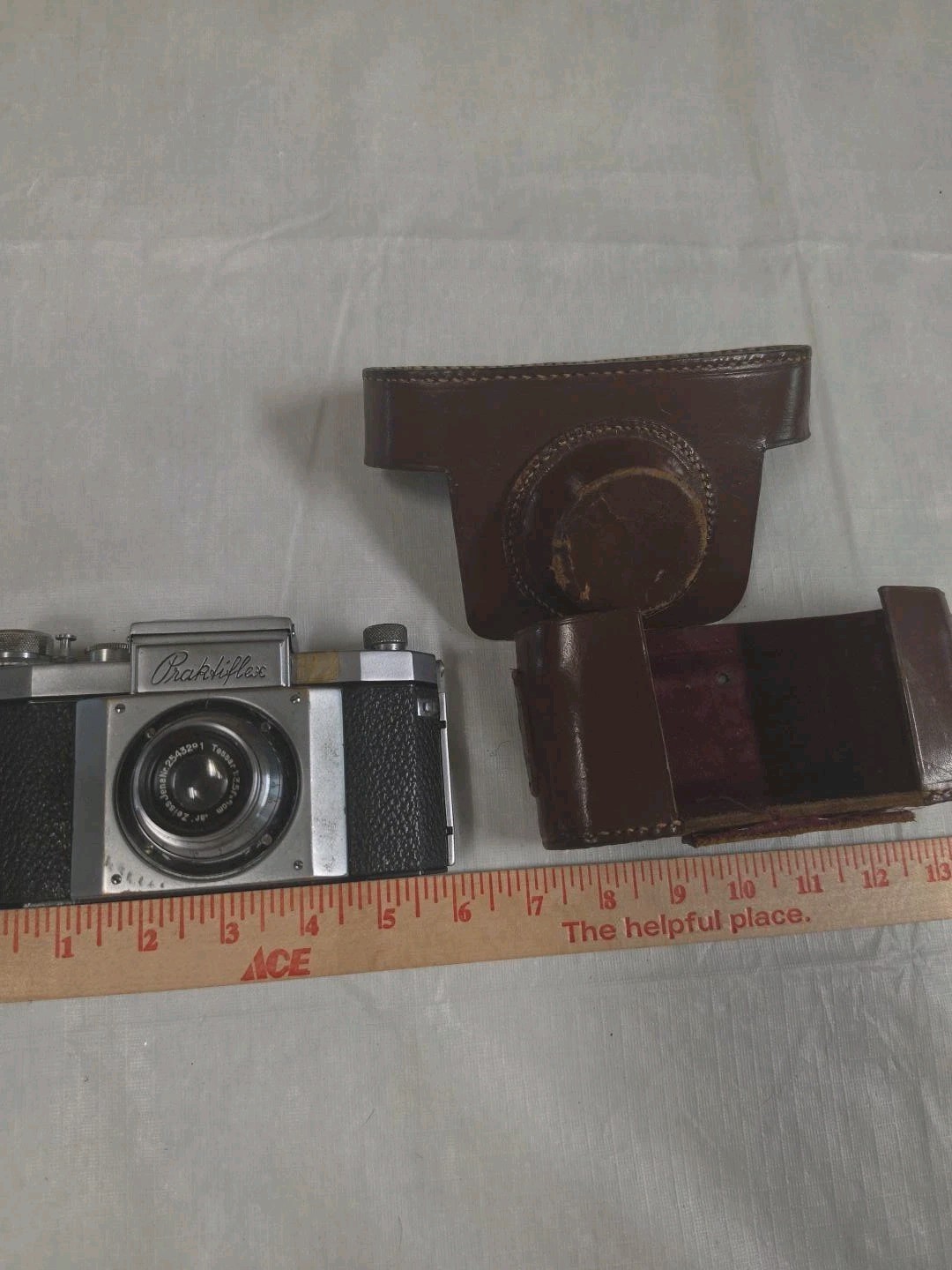 Early Praktiflex 35mm SLR Camera Carl Zeiss Jena Tessar 5cm f/3.5 Case #7733