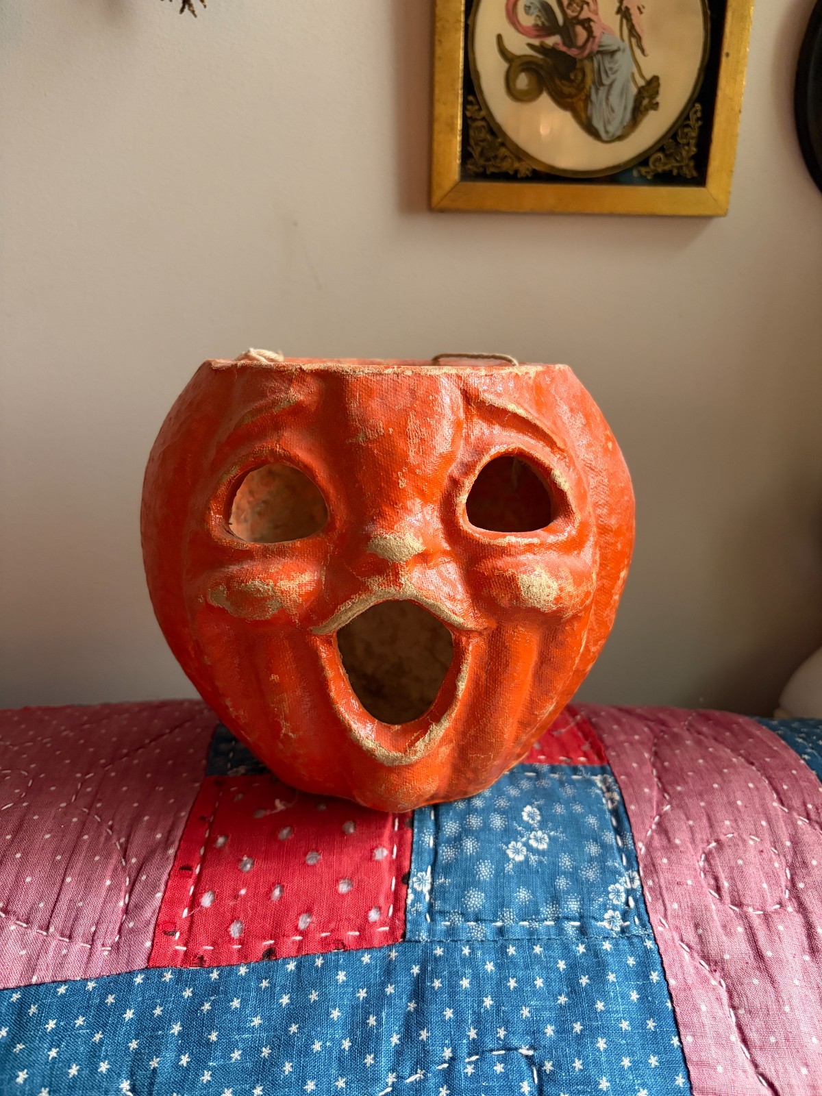 Antique Vintage Papier Mache Jack-O-Lantern Pumpkin Halloween Choir Boy Antique Vintage Papier Mache Jack-O-Lantern Pumpkin Halloween Choir Boy