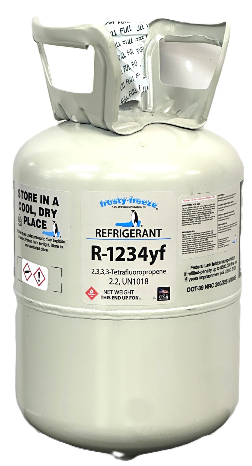 R1234yf, 3 Lbs., Refrigerant Auto A/C Factory Sealed R1234yf, 3 Lbs., Refrigerant Auto A/C Factory Sealed