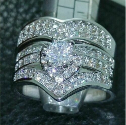 1.80 Ct Diamond Art Deco Antique Vintage Wedding Ring Set 925 Sterling Silver