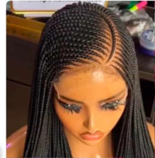 Adomac 051 Black One Curved Synthetic Braided Wig Easy Styling Adomac 051 Black One Curved Synthetic Braided Wig Easy Styling