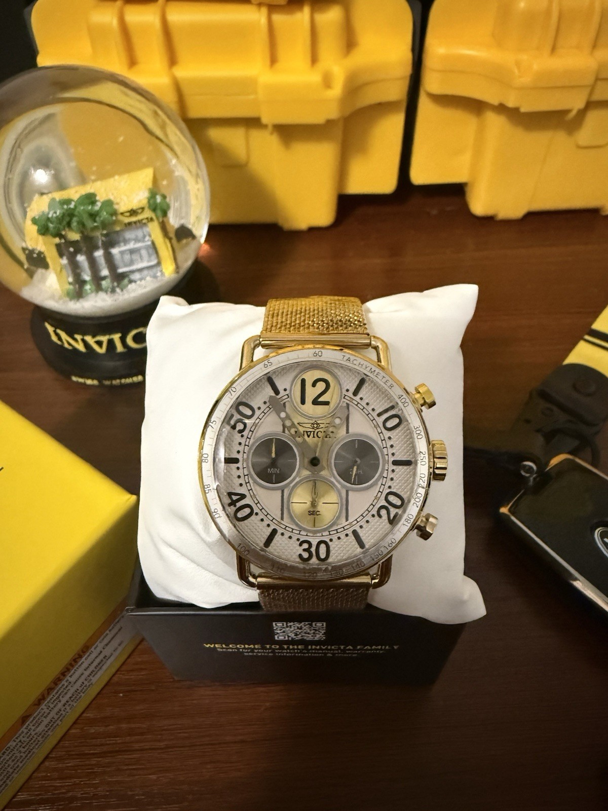 Invicta Speedway Men's 45mm Quartz Gold Mesh Chronograph Tachymeter Watch