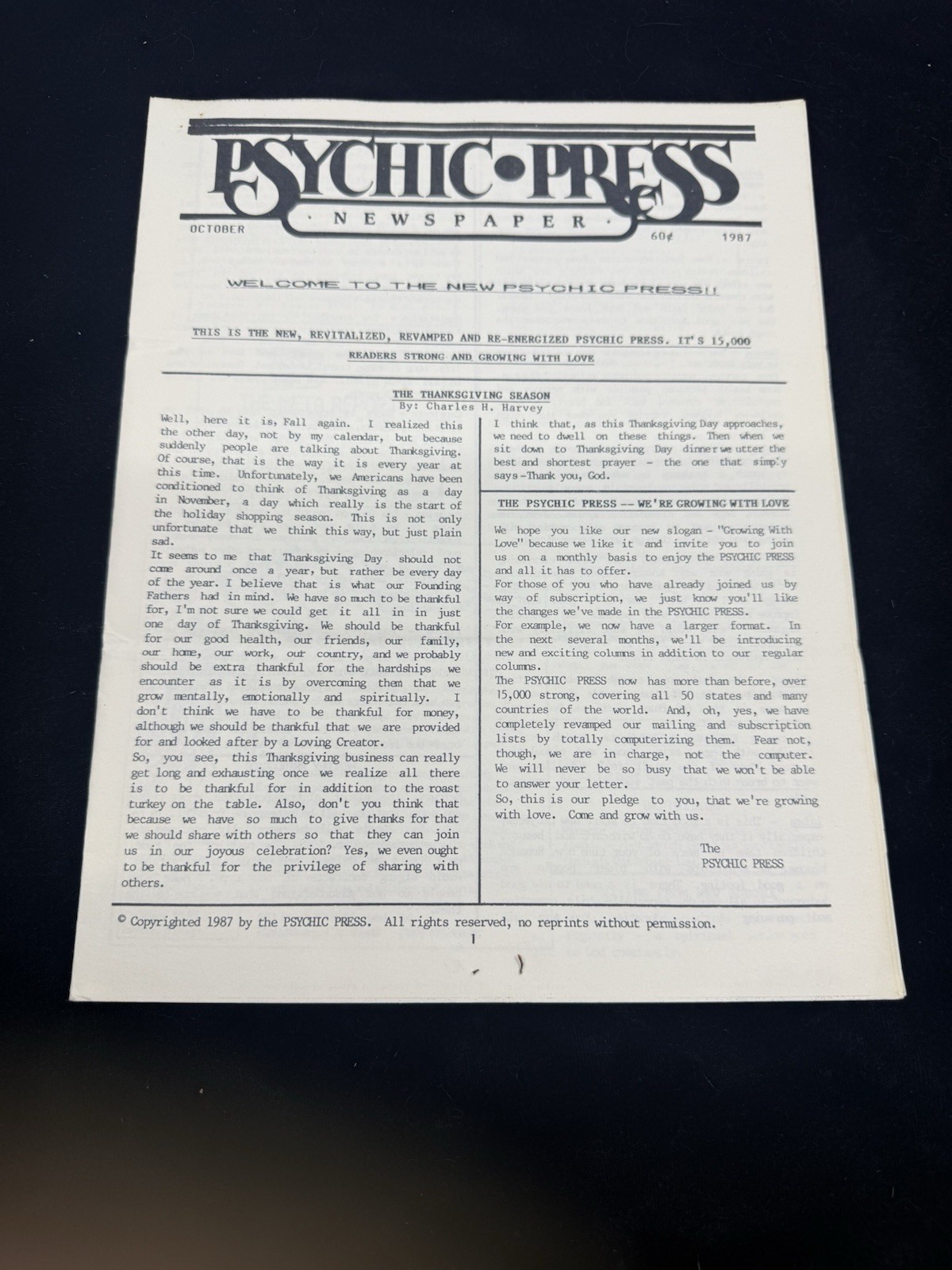 Vintage Psychic Press Newspaper Jensen Beach Florida Spiritualist Occult Rare