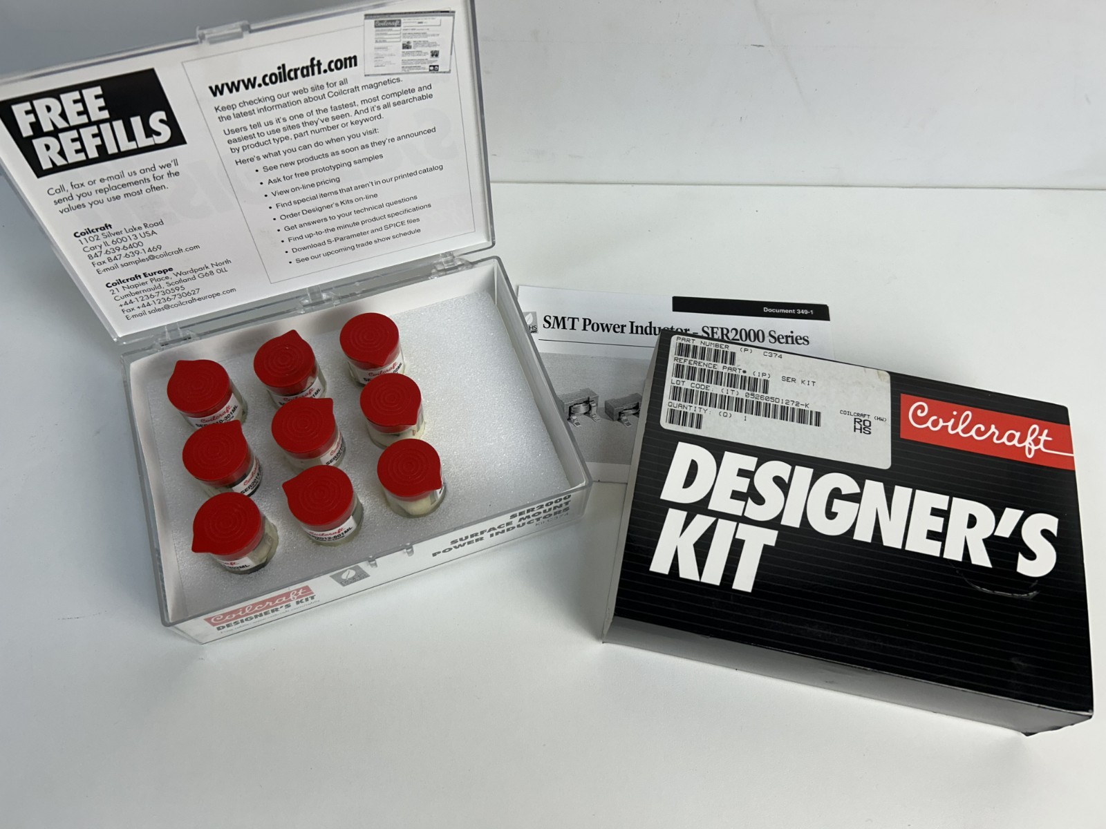 Coilcraft Designer’s Kit C374, SMT Power Inductors SER2000 series Coilcraft Designer’s Kit C374, SMT Power Inductors SER2000 series