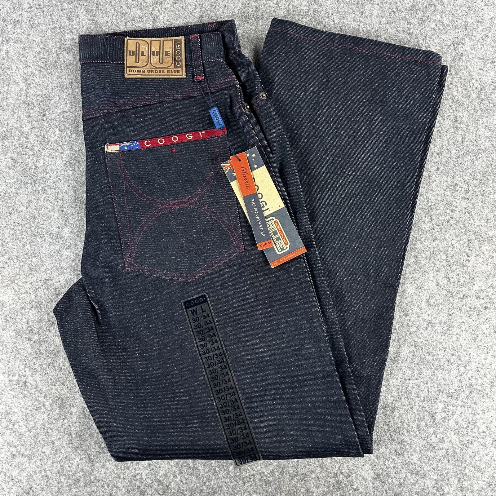 Vintage Coogi Down Under Jeans Men 30x34 NWT Indigo Baggy Hardy Loose Fit Denim