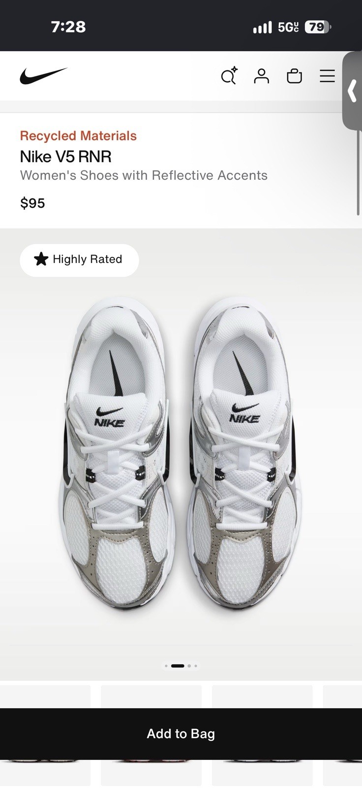 Nike V5 RNR Women’s Sneakers White/Vast Grey/Black HQ7901-107