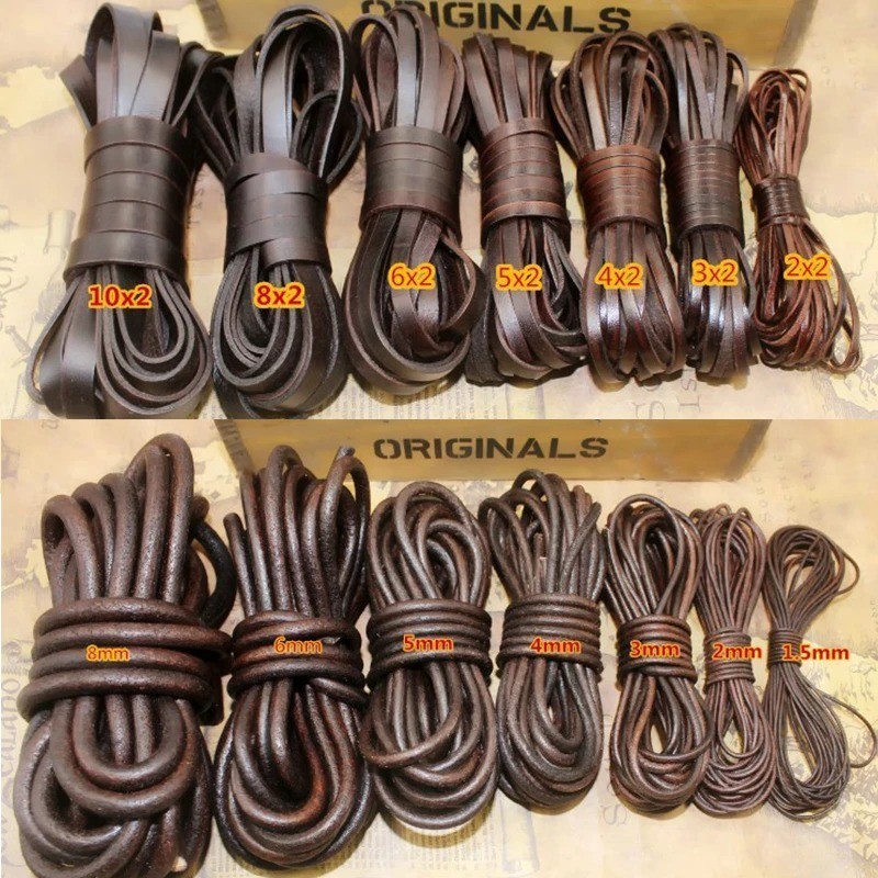 Genuine Round Leather Cord for DIY Jewelry Necklace Bracelet Making String Genuine Round Leather Cord for DIY Jewelry Necklace Bracelet Making String