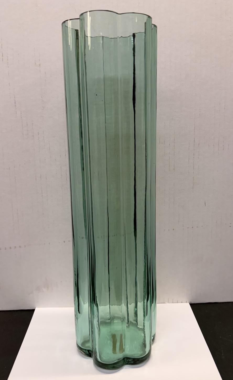 Vtg MCM Jens Quistgaard Dansk Finland Scalloped Seafoam Green Glass Vase 13 5/8\ Vtg MCM Jens Quistgaard Dansk Finland Scalloped Seafoam Green Glass Vase 13 5/8\