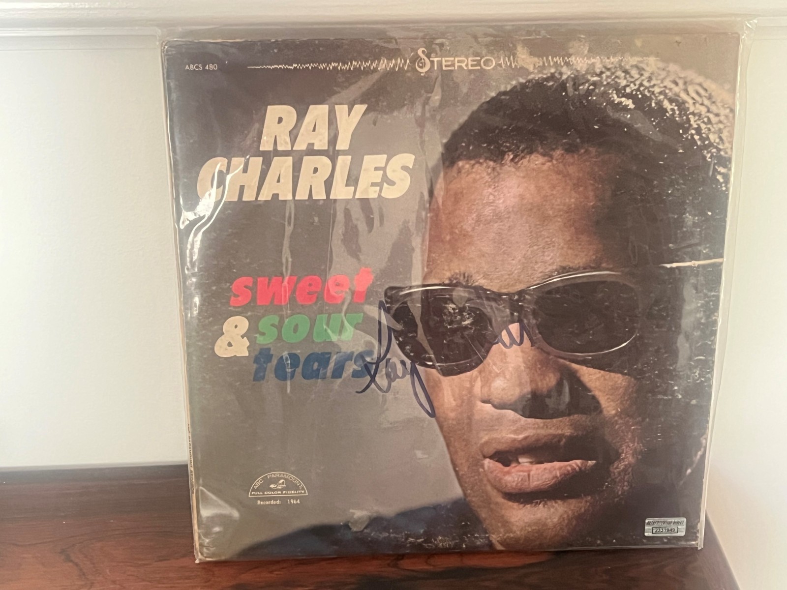 Ray Charles Signed Album Sweet & Sour Tears