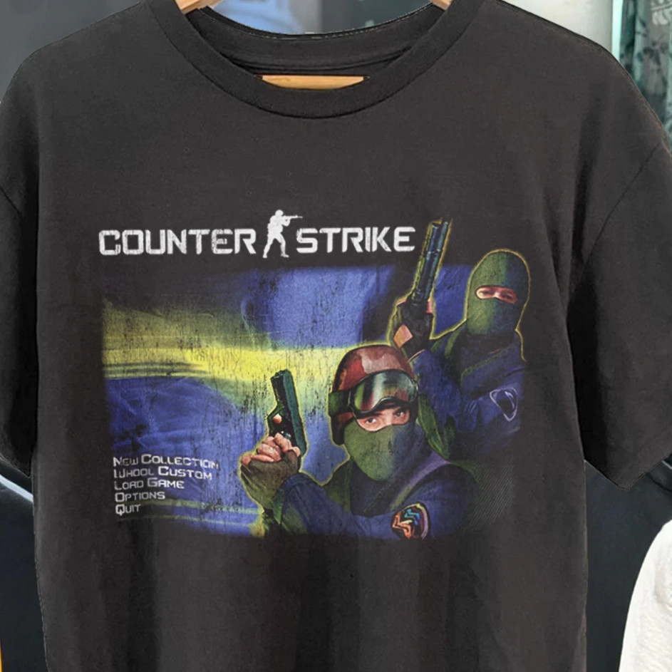 Counter Strike 1.6 1999 Landing T-Shirt Vtg FPS Game Retro Tee Unisex