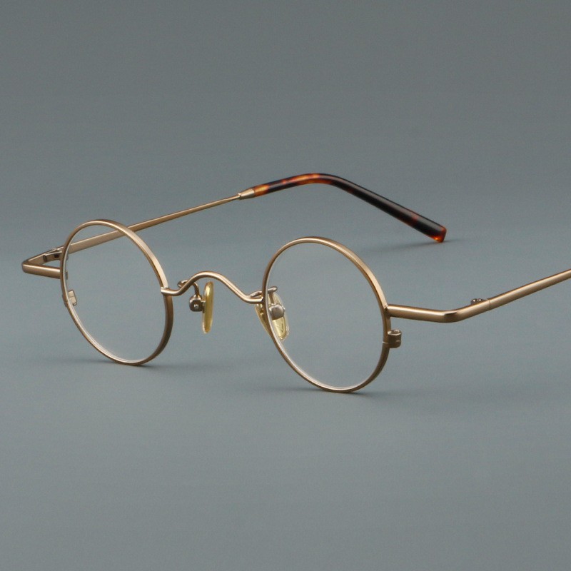 Vintage Small Round Bronze Full Rim Eyeglasses Frames Men Women US Stock 34mm