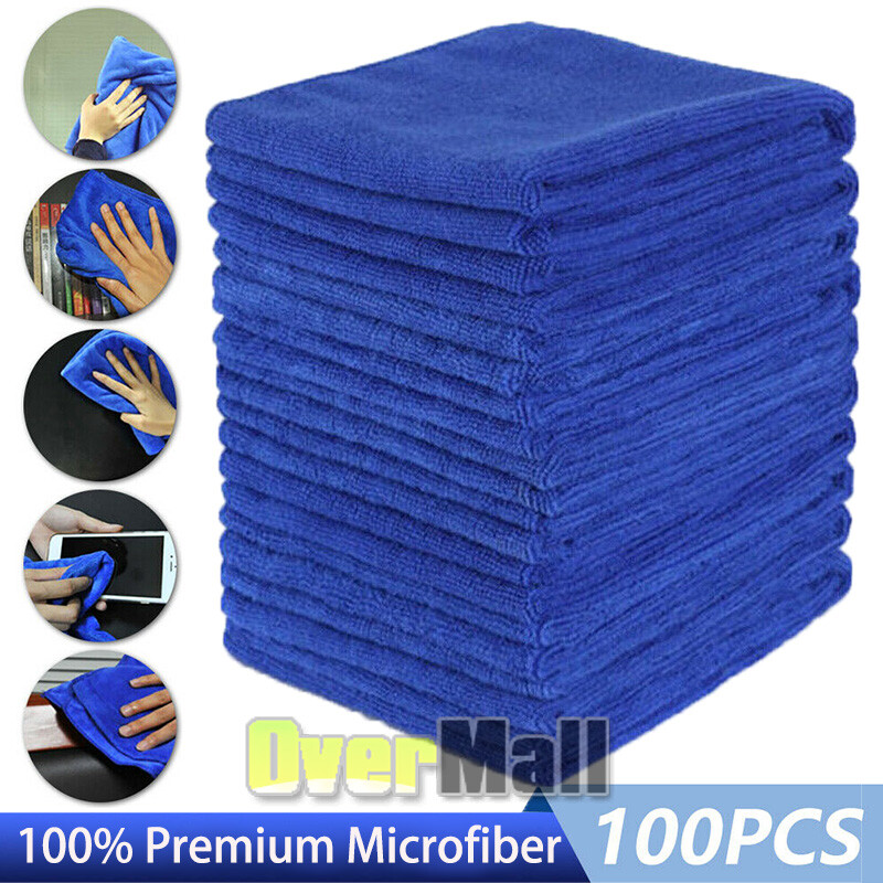 100pcs Microfiber Cleaning Cloth Towel Rag Car Polishing Detailing No-Scratch