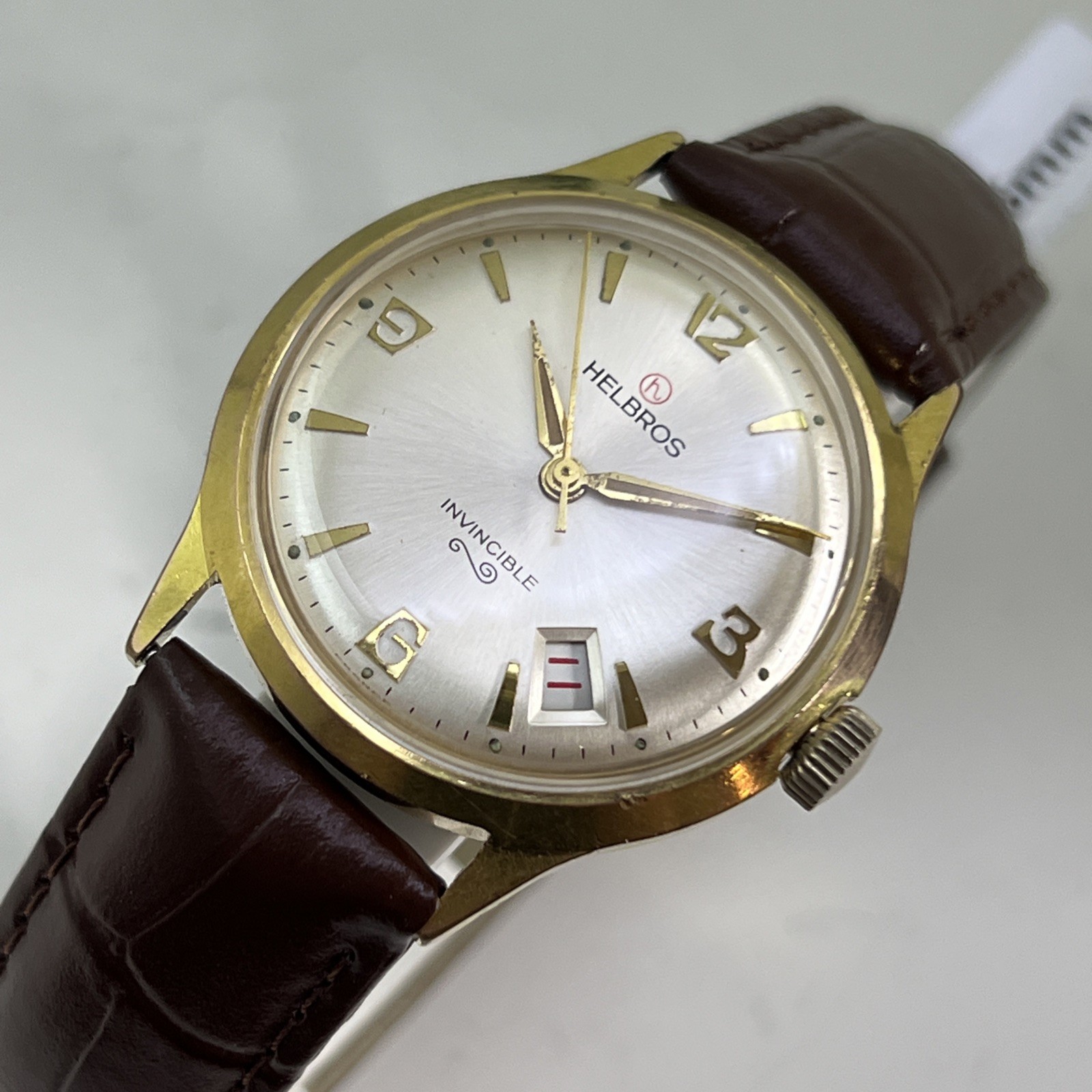 Vintage 1970’s Mans HELBROS INVINCIBLE Manual Wind Stunning Silver Dial WARRANTY Vintage 1970’s Mans HELBROS INVINCIBLE Manual Wind Stunning Silver Dial WARRANTY