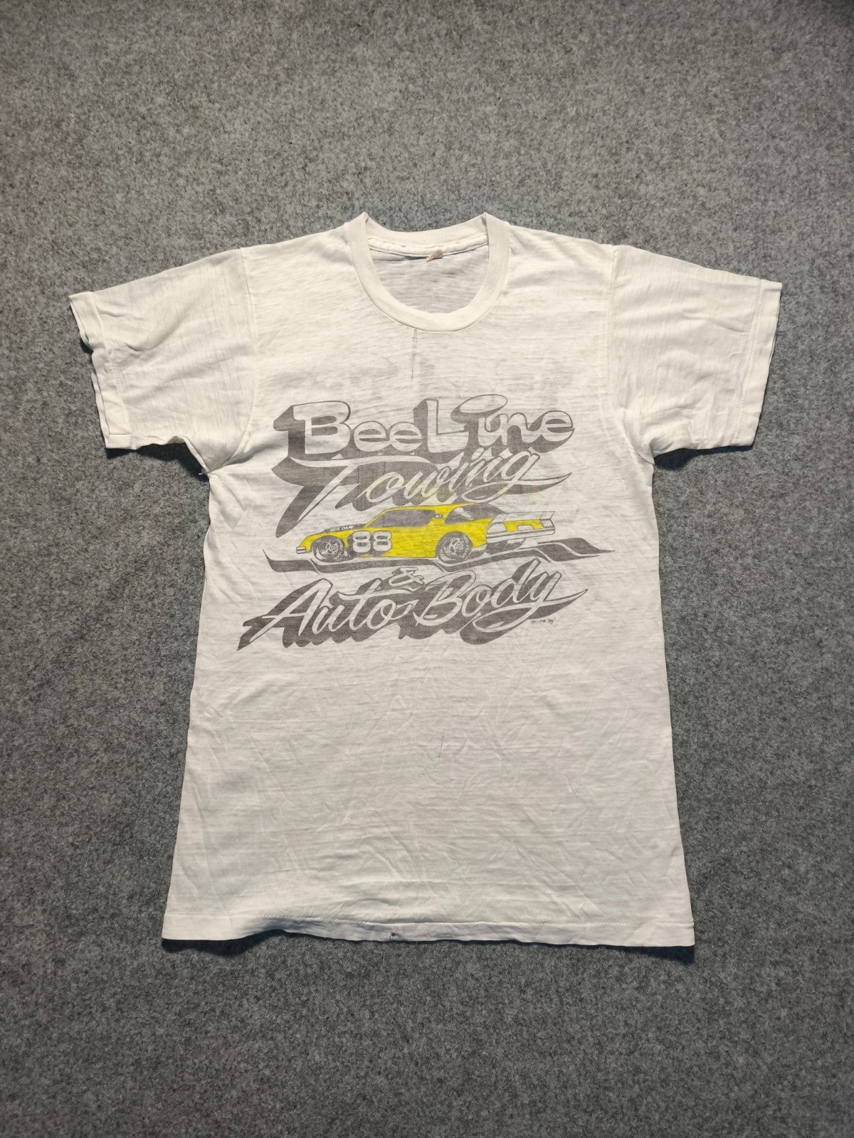 Rare 70s Bee Line Towing Single-Stitch Paper Thin Tee