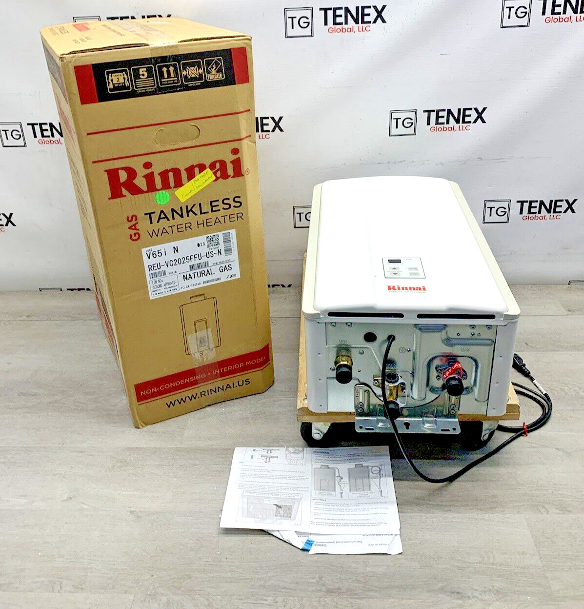 Rinnai V65iN Indoor Tankless Water Heater 150K BTU Natural Gas (P-3 #5939)