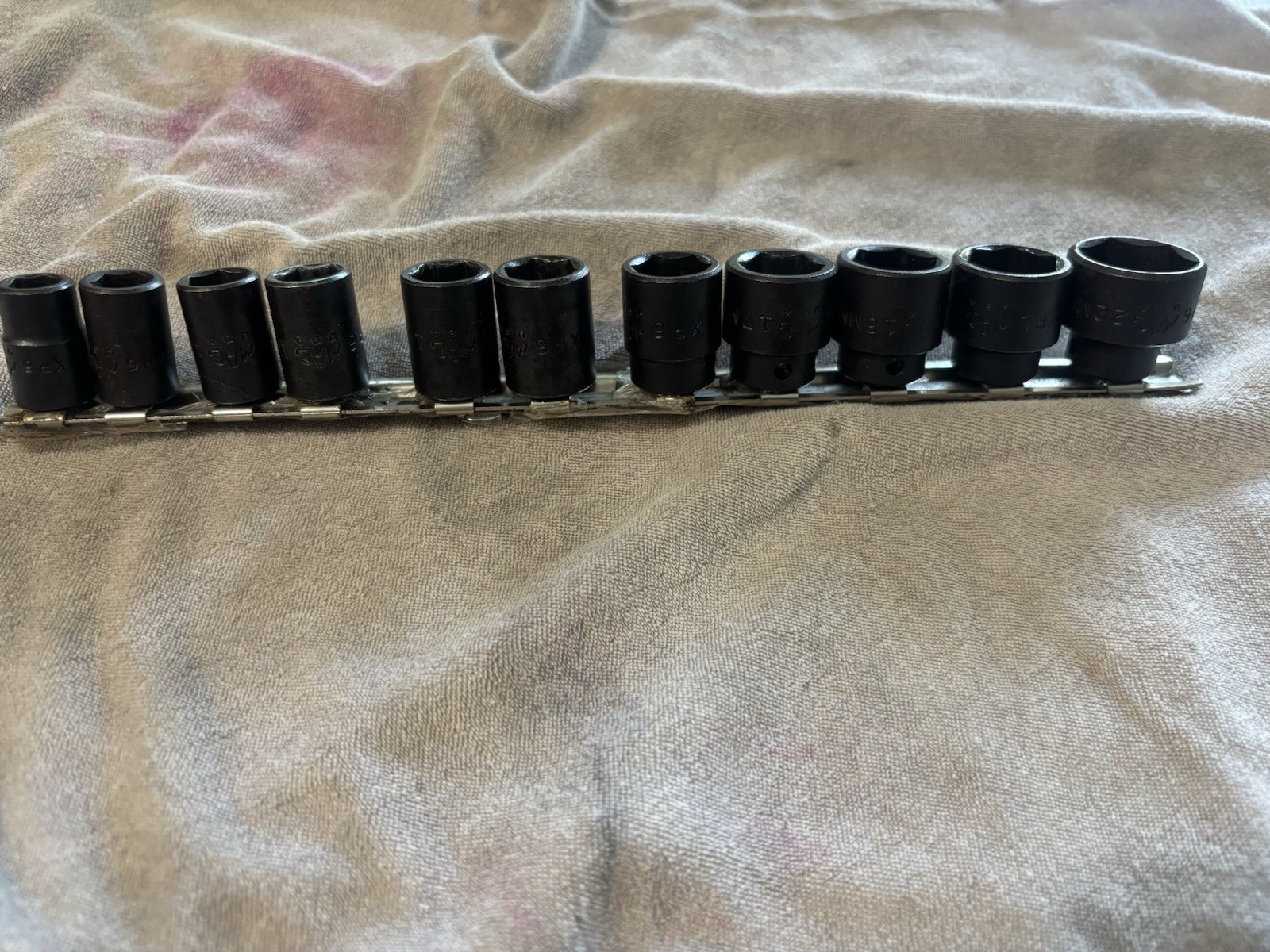 Vintage Mac Tools XP6 3/8 Metric Socket Set Rare Made In USA Vintage Mac Tools XP6 3/8 Metric Socket Set Rare Made In USA