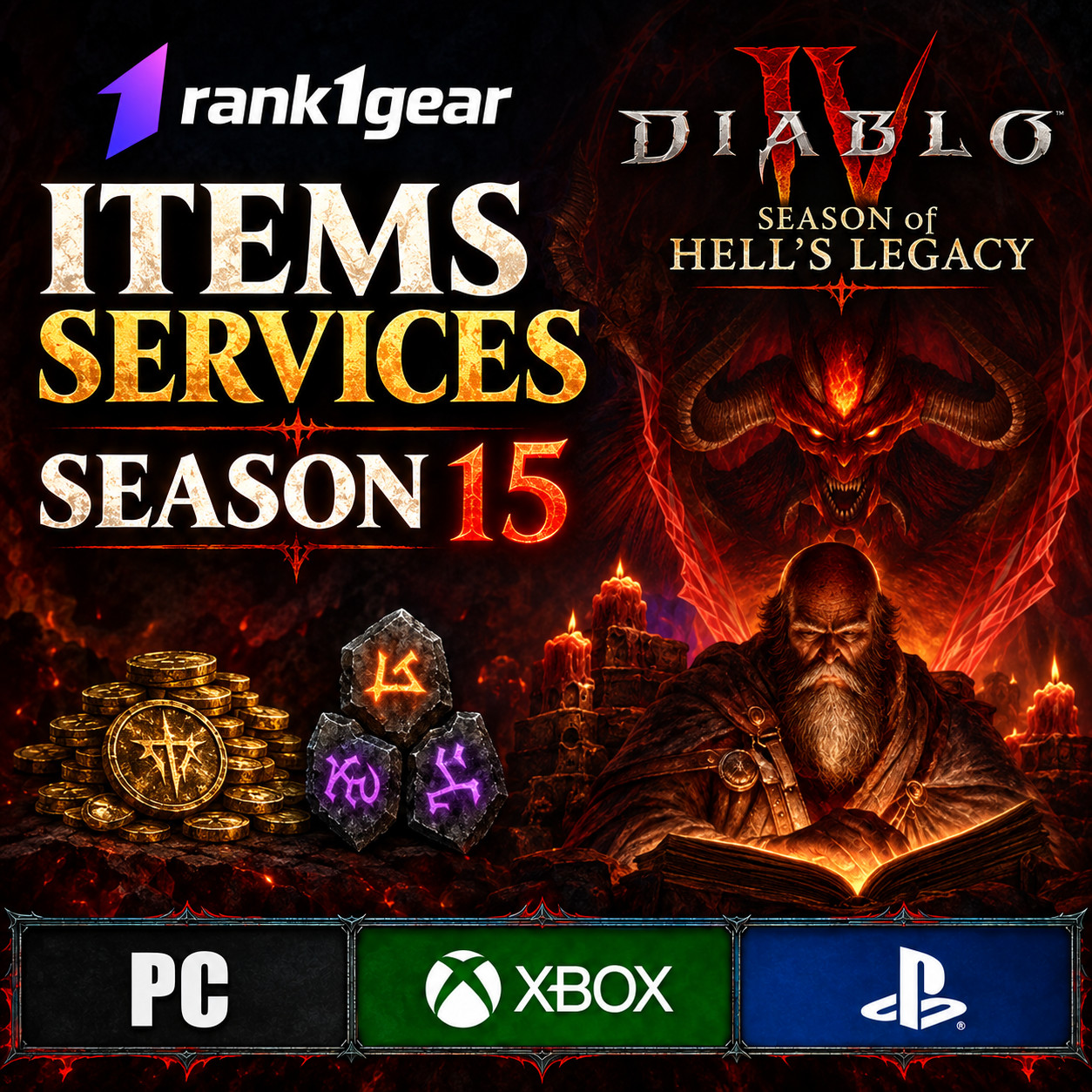 💥Diablo 4💥Season 15🔥Season of Hell's Legacy🔥LEVELING✨ENIGMA✨SOUL SPLINTER