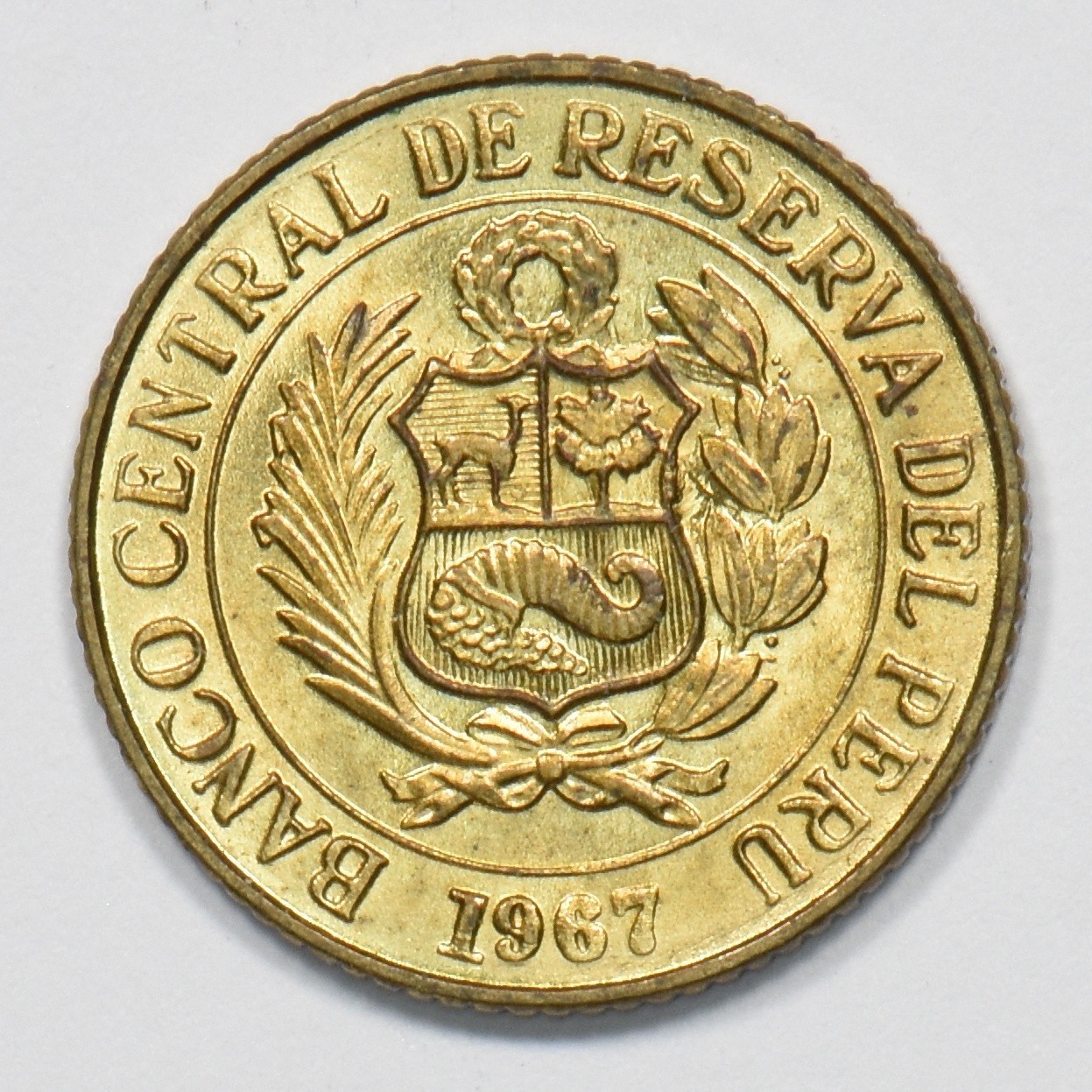 Peru 1967 National Arms 10 Centavos P151092 Peru 1967 National Arms 10 Centavos P151092