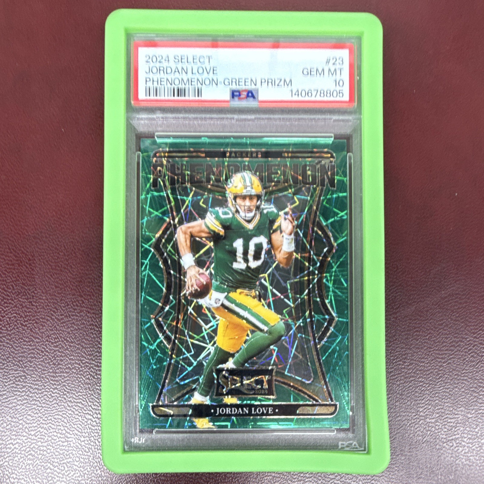 Panini 2024 Select Jordan Love Packers Phenomenon Green Prizm #23 4/5 PSA 10 Panini 2024 Select Jordan Love Packers Phenomenon Green Prizm #23 4/5 PSA 10