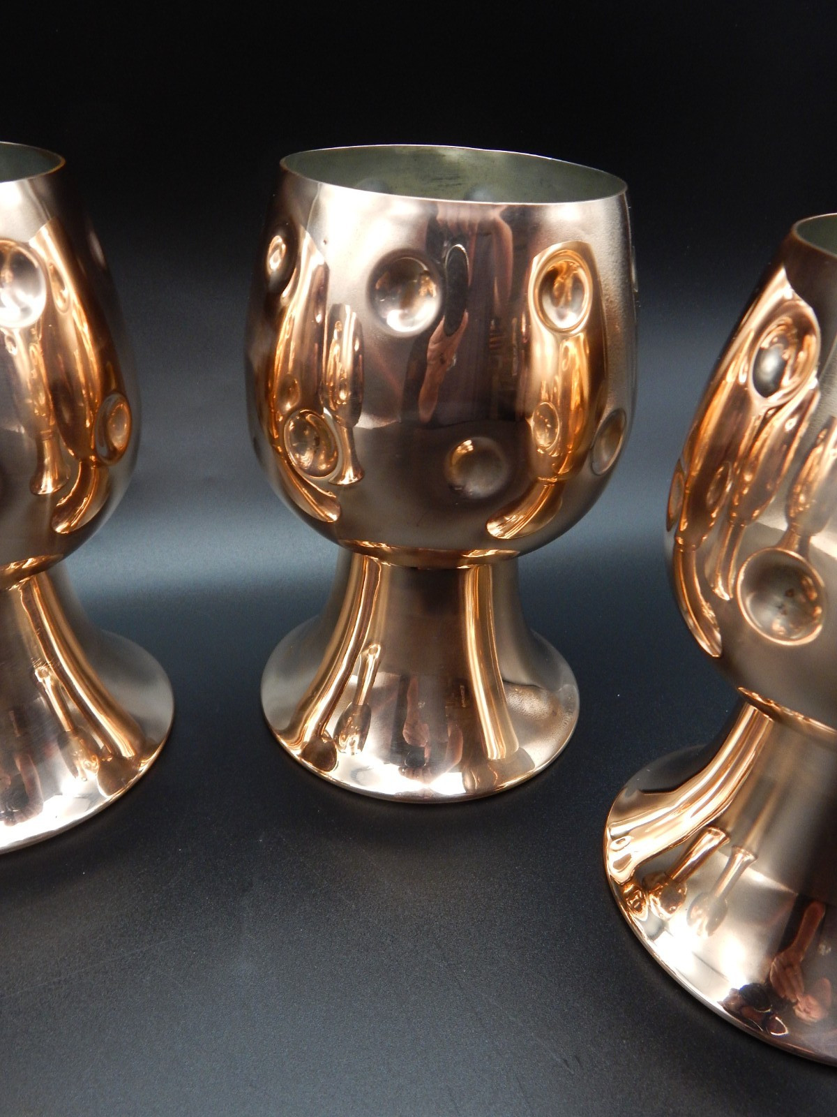 Set of 4 Vintage Chase Copper Bacchus Goblets Set of 4 Vintage Chase Copper Bacchus Goblets