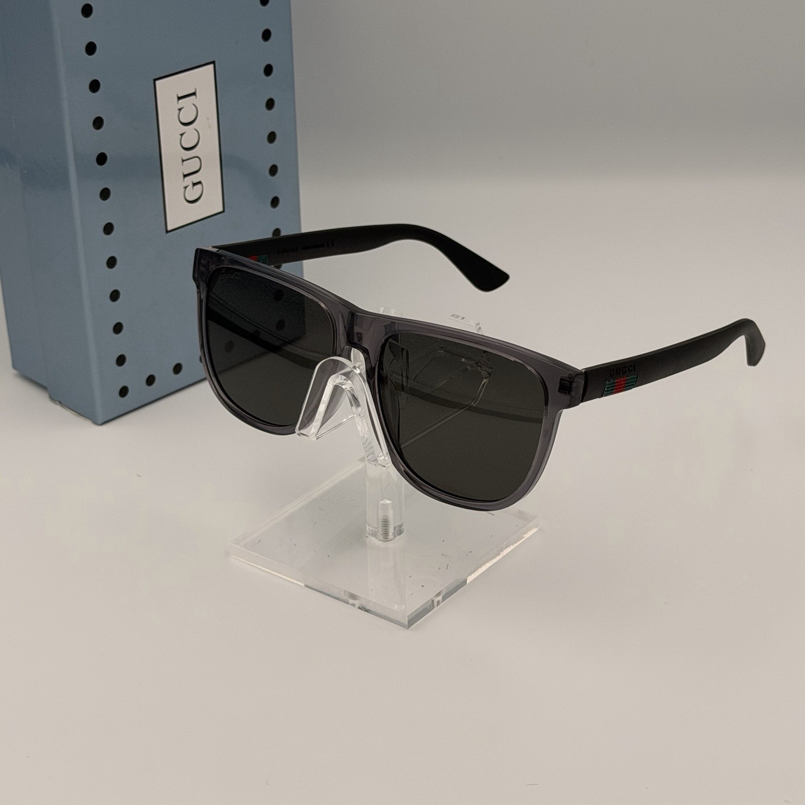 Gucci GG0010S 004 Square Black Polarized Grey Lens 58mm Men\'s Ships Today