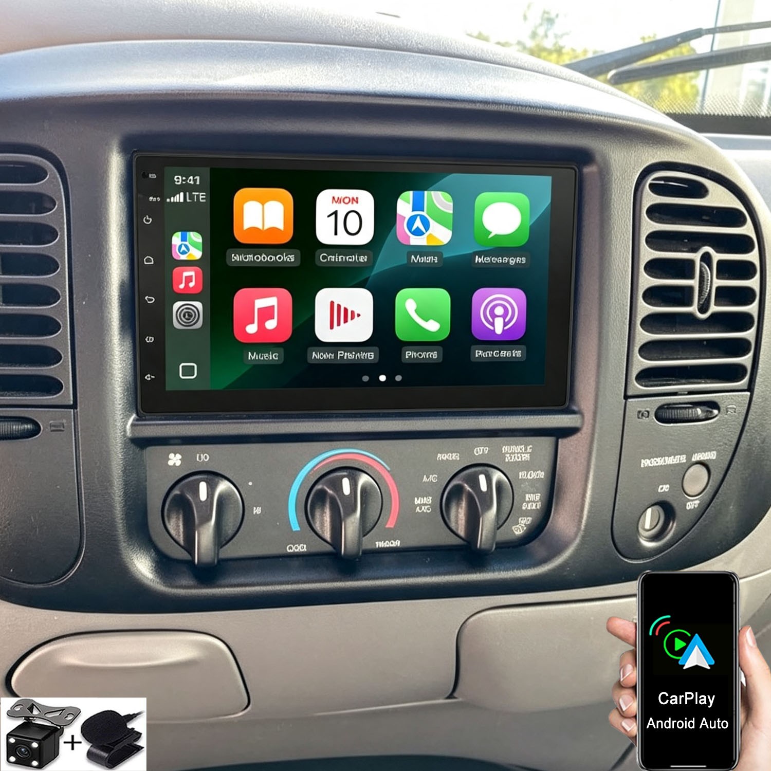 For 1999-2004 Ford F-250 F-350 Super Duty CarPlay Radio GPS Stereo Android 15