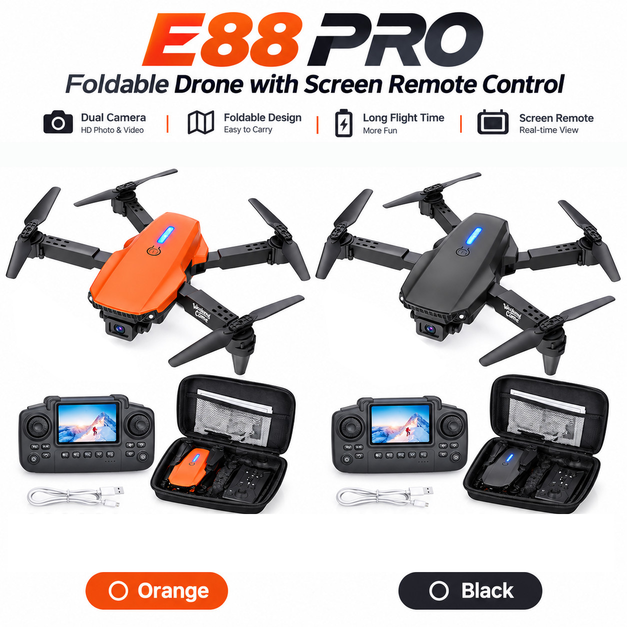 Drone 2026 4K HD Dual Camera WiFi FPV RC Foldable Quadcopter Remote With Screen~