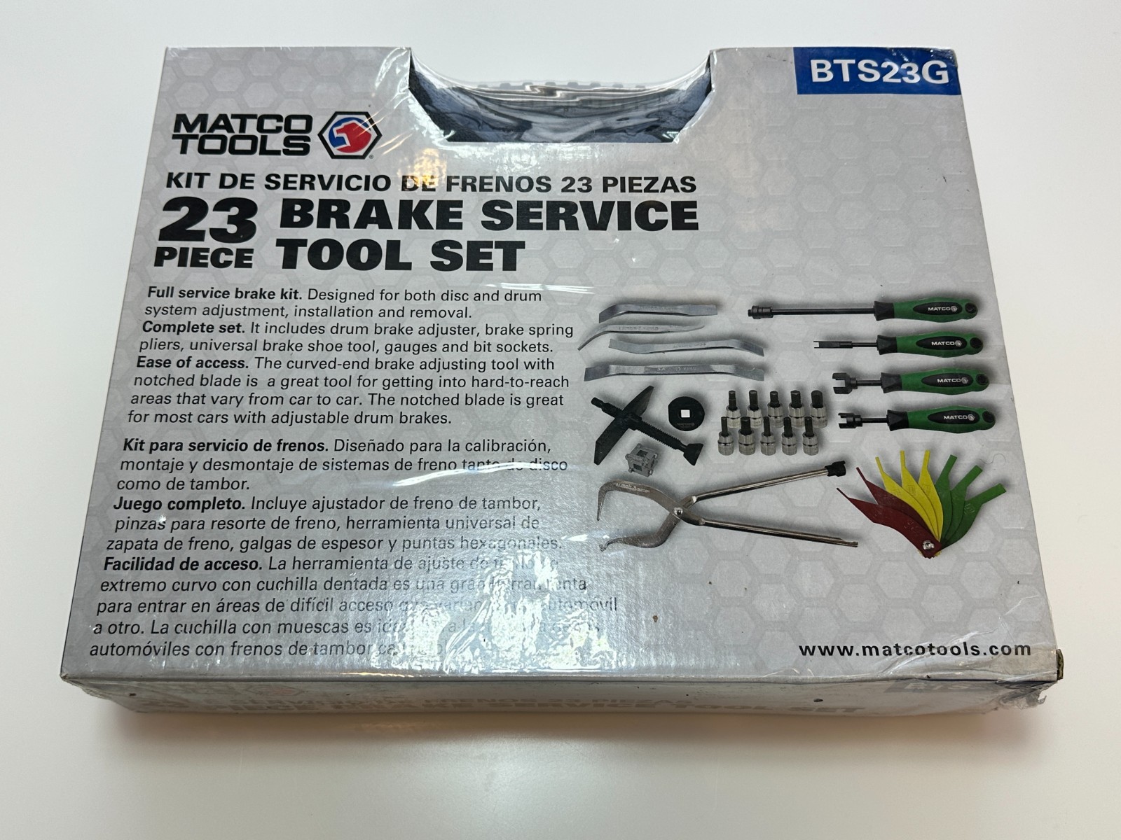 Matco Tools 23pc Full Service Brake Service Tool Set with Storage Case BTS23G