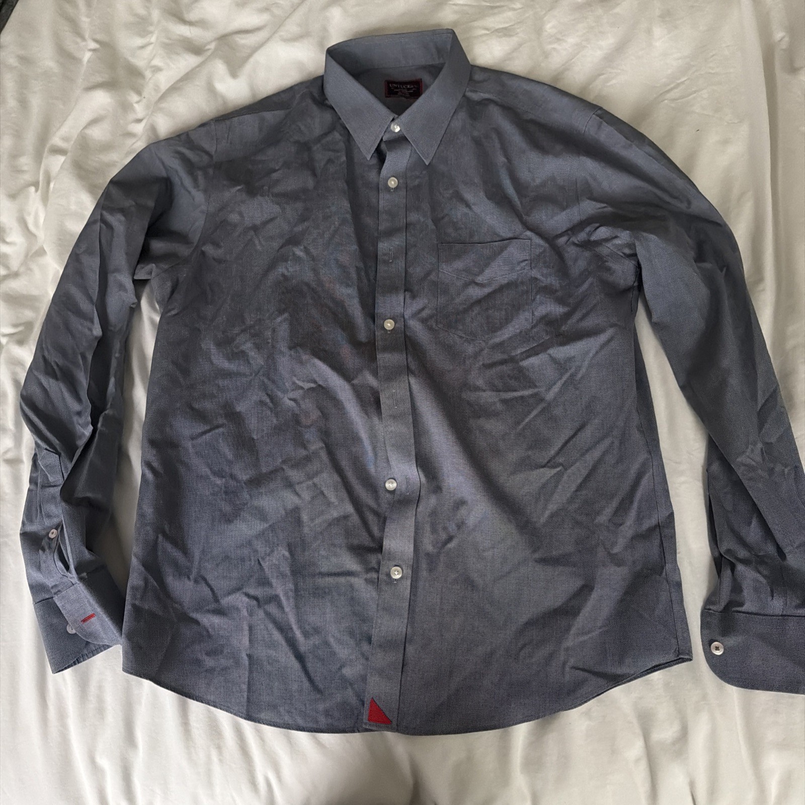 UNTUCKit Wrinkle Free Pio Cesare Button Up Shirt Men’s Slim Fit Size L Blue UNTUCKit Wrinkle Free Pio Cesare Button Up Shirt Men’s Slim Fit Size L Blue
