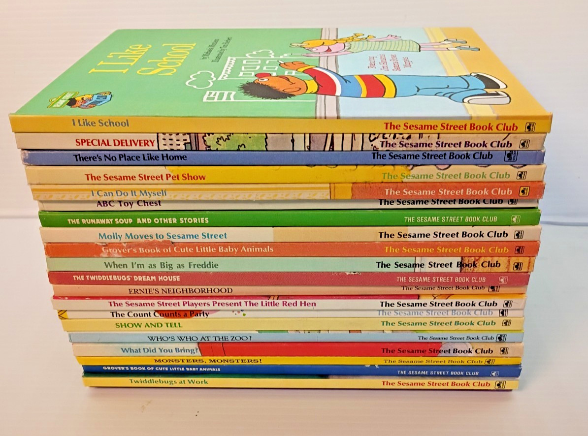 Big Lot Of 22 Vintage Sesame Street Book Club Hardcover Books 1980's 1990's Big Lot Of 22 Vintage Sesame Street Book Club Hardcover Books 1980's 1990's