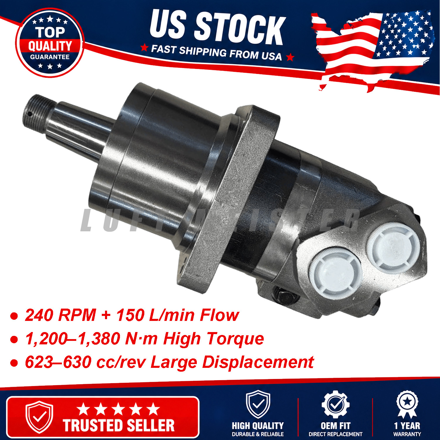 Hydraulic Cycloid Orbital Motor For AGT MY50R/MX50R Mini Excavator NEW BM6-630