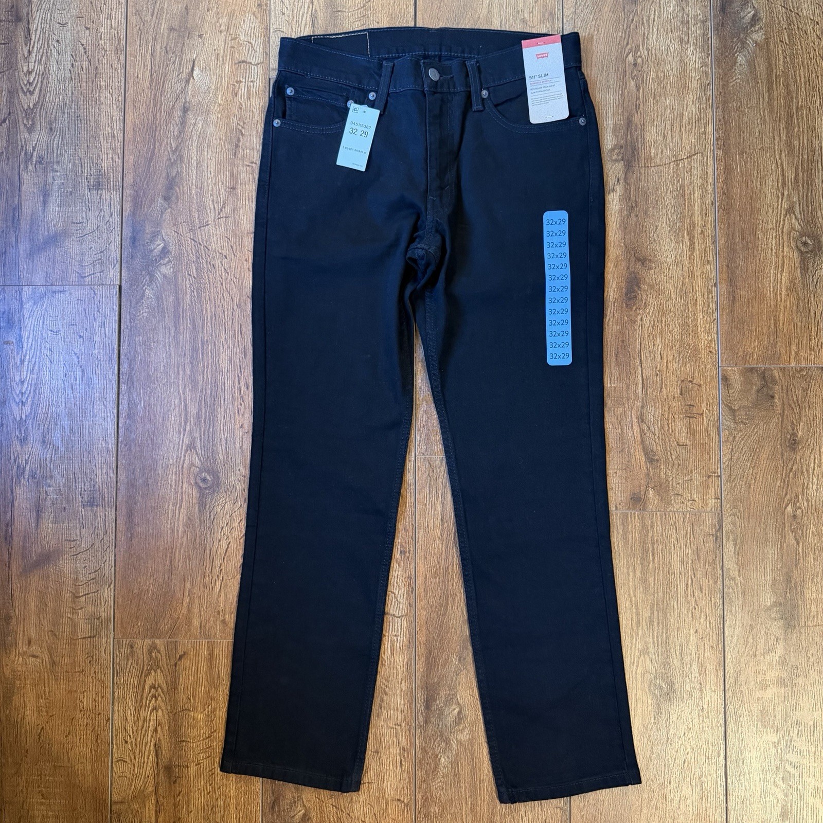 NWT Levi\'s 511 Slim Fit Advanced Stretch Black Denim Casual Jeans Men\'s 32 x 29