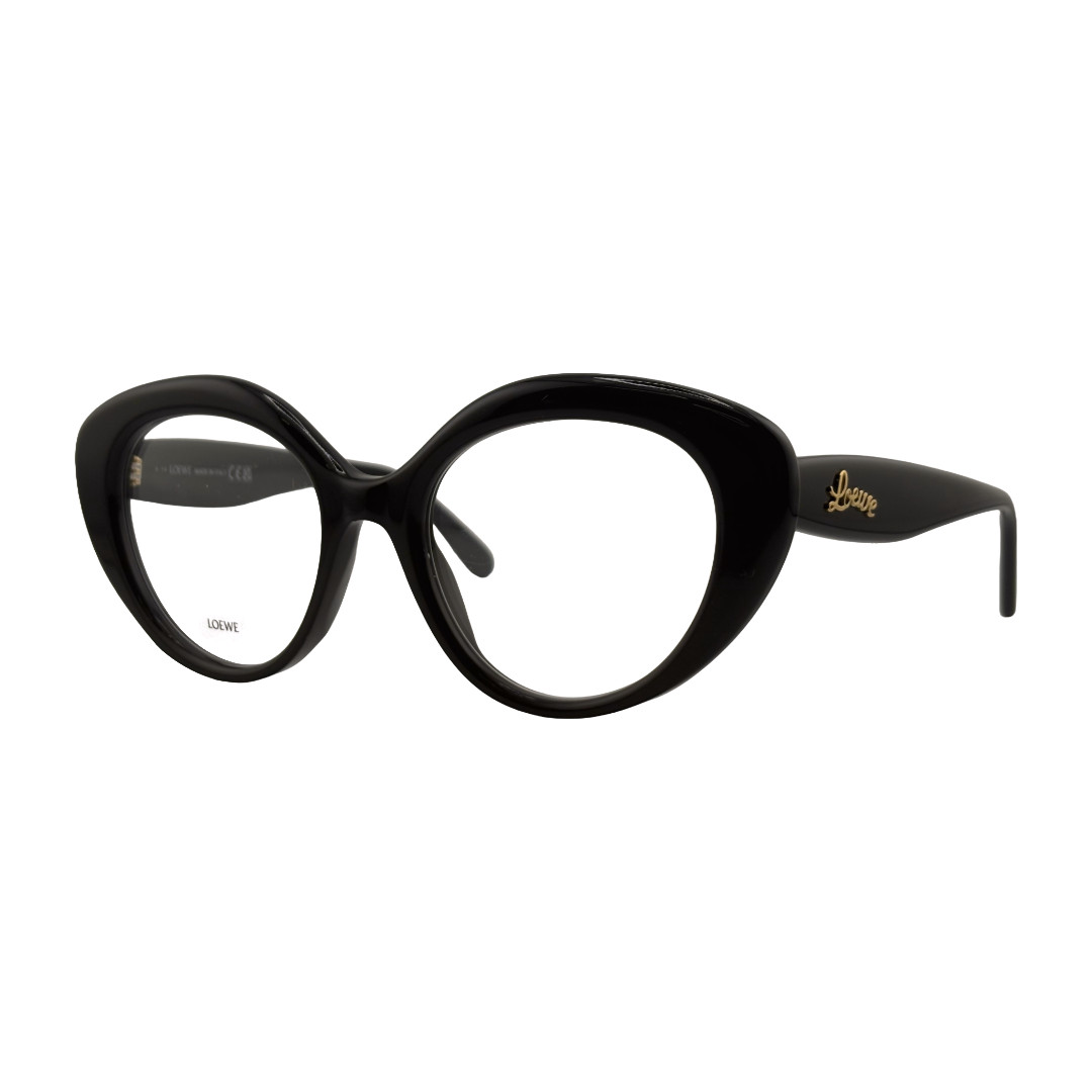 Loewe Curvy LW50088I Shiny Black Women\'s Eyeglasses Frames 52mm 19mm 140mm - 001