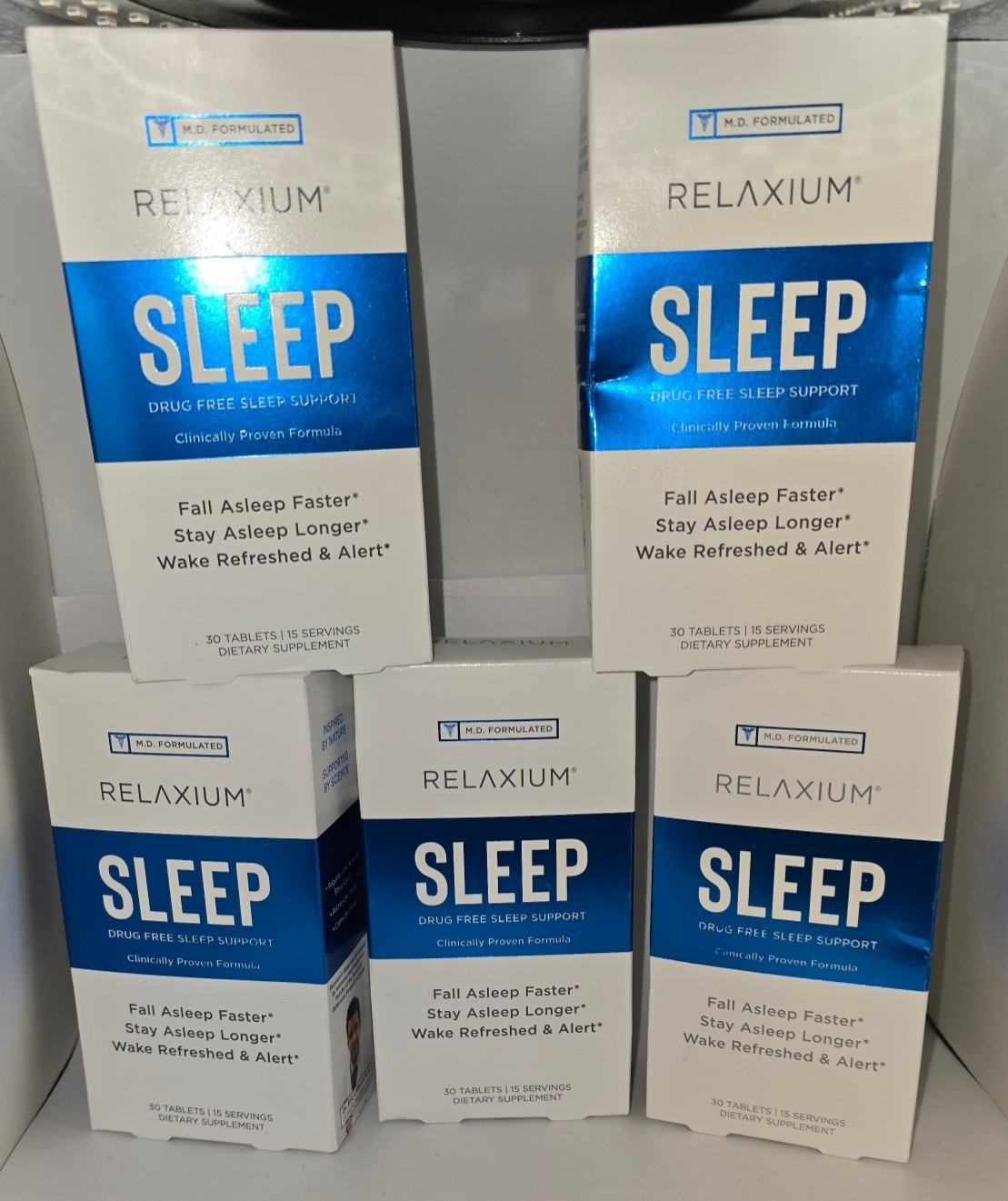 5 Pack Relaxium Sleep Aid Drug Free Support Melatonin 30 Tablets Ea Exp 09/27 5 Pack Relaxium Sleep Aid Drug Free Support Melatonin 30 Tablets Ea Exp 09/27